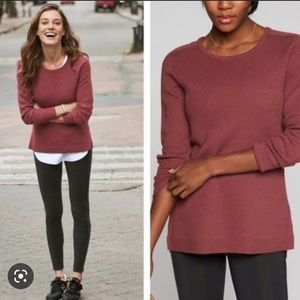 Athleta #870515 Women's Rust Thermal Honeycomb Sweater Top Size Small